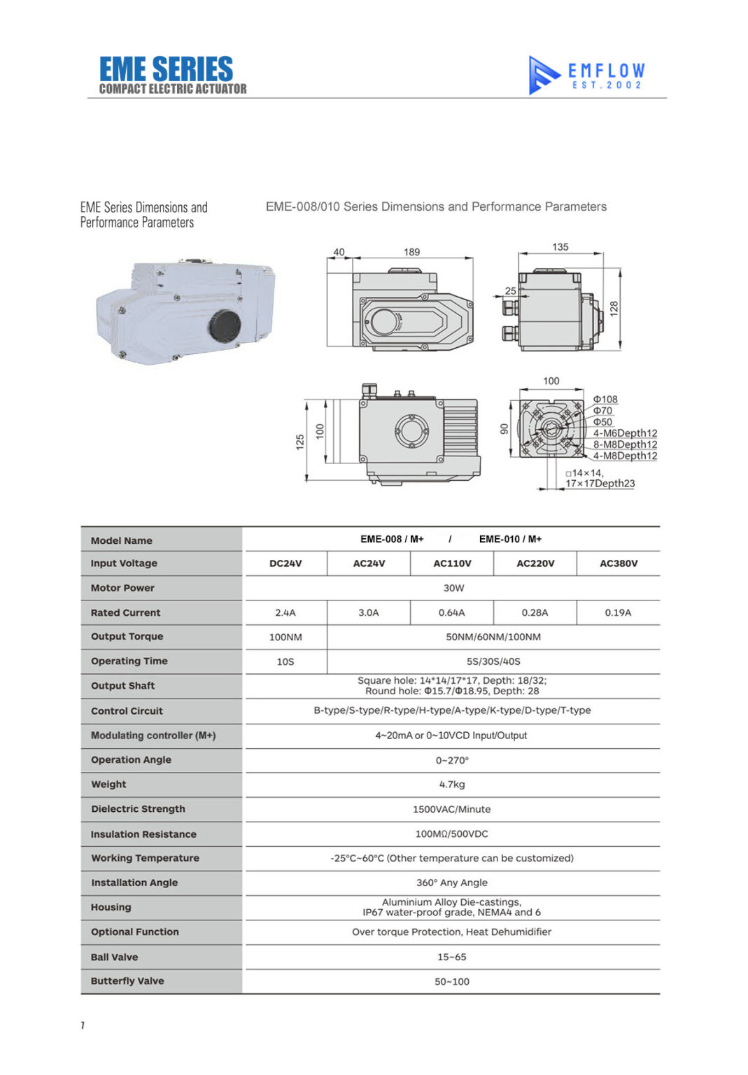 Electric rotary actuator EMFLOW